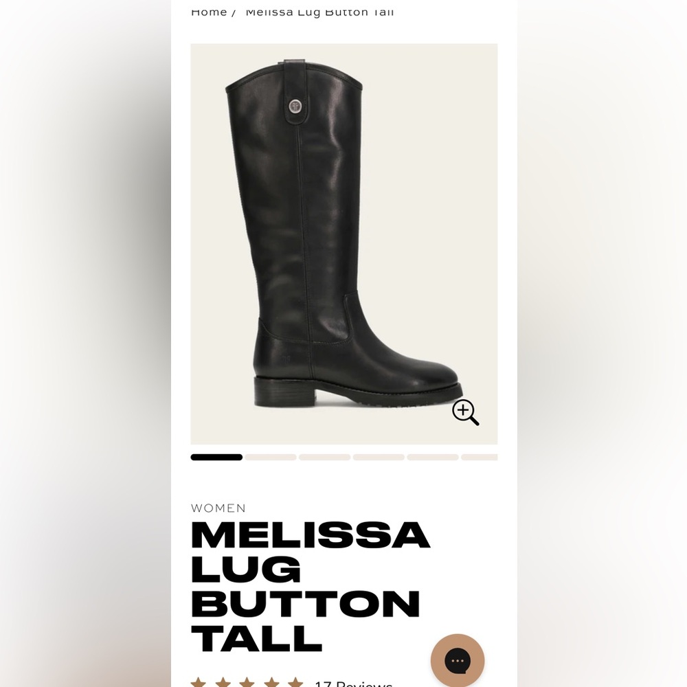 Frye Black Melissa Lug Button Tall Leather Riding Boots. Women’s 7.5M